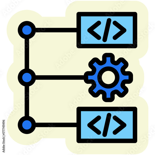 Coding Icon Isolated on Transparent Background. Programming and Software Development Vector Illustration for Web, App, and Technology Design