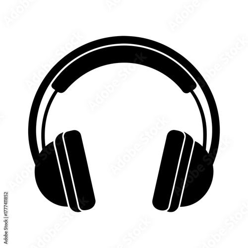 Music Headphones Symbol – Sound Icon Isolated on White.