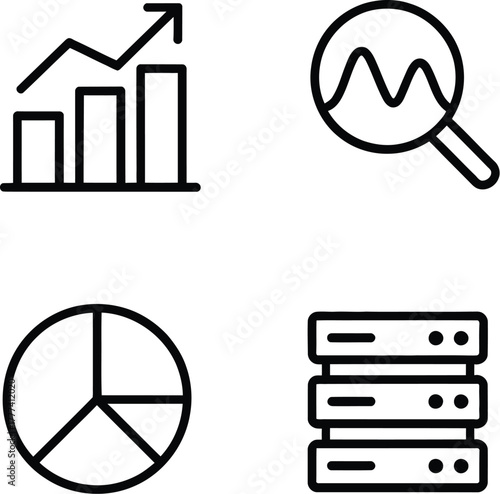 Data Analytics and Business Intelligence Icons