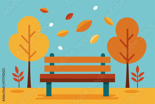 Autumn Park Bench