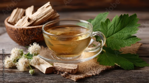 Marshmallow Root Tea. Althaea Herbal Tea with Flower and Plant Extracts
