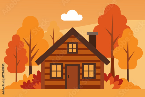 Rustic Cabin in Fall