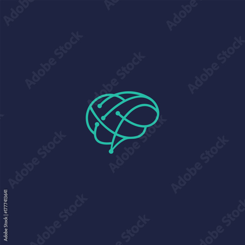 Mental Health Logo: Brain and Cross Tech Line Icon. Psychology, Online Therapy, Medical Science, Mind, Wellness, Neurology, Online Counseling, Creative Thinking, Future Technology Vector.
