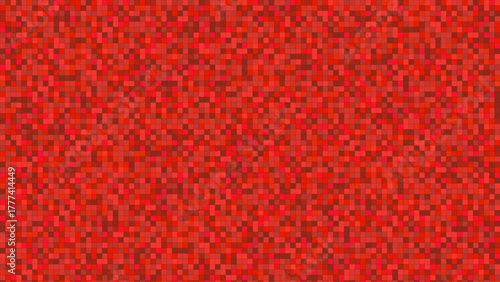 Abstract Red Pixelated Background with Varying Shades of Red