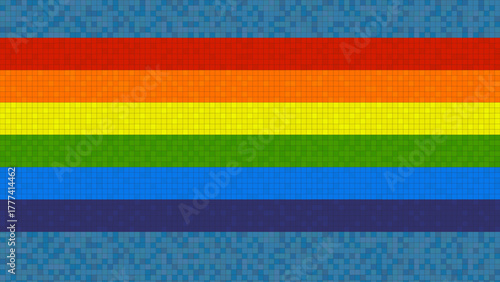 Abstract Rainbow Pixelated Background with Varying Shades of Color
