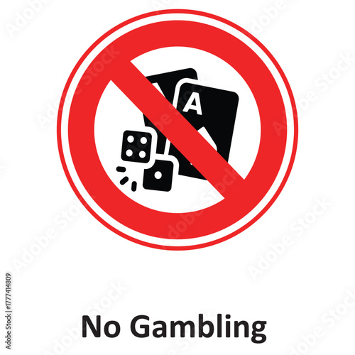 No Gambling Vector icon which can easily modify or edit