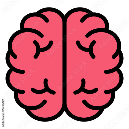 Brain Filled Icon | AI, Intelligence, and Creative Thinking Vector Illustration for Web, App, and Education Design