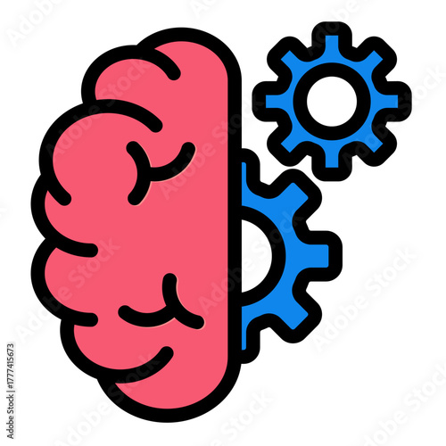 Brain Filled Icon | AI, Intelligence, and Creative Thinking Vector Illustration for Web, App, and Education Design