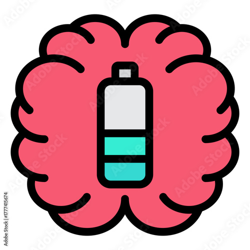 Brain Filled Icon | AI, Intelligence, and Creative Thinking Vector Illustration for Web, App, and Education Design