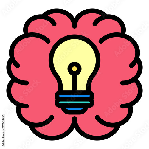 Brain Filled Icon | AI, Intelligence, and Creative Thinking Vector Illustration for Web, App, and Education Design