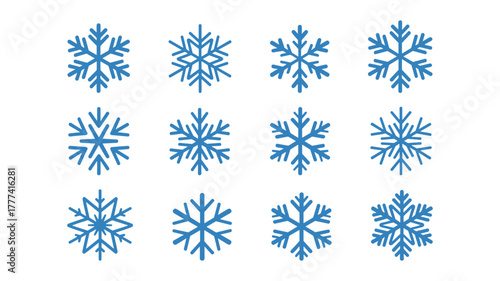 Collection of Blue Snowflake Icons