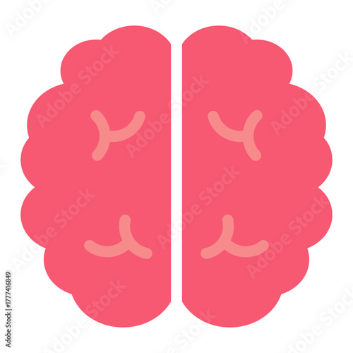 Brain Flat Icon | AI, Intelligence, and Creative Thinking Vector Illustration for Web, App, and Education Design