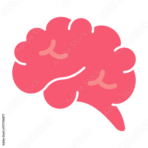 Brain Flat Icon | AI, Intelligence, and Creative Thinking Vector Illustration for Web, App, and Education Design