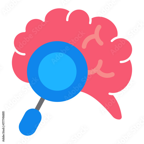 Brain Flat Icon | AI, Intelligence, and Creative Thinking Vector Illustration for Web, App, and Education Design