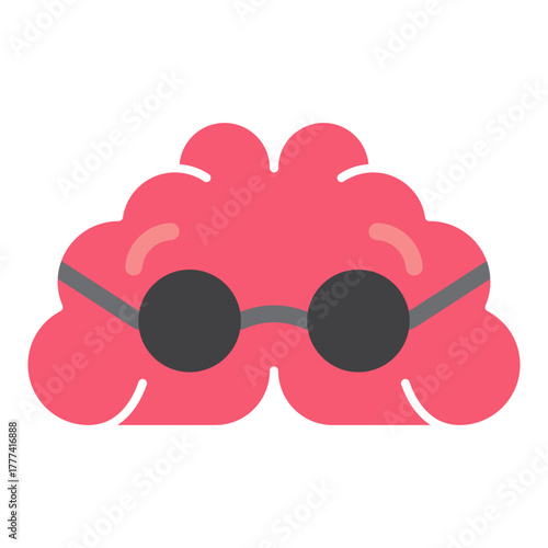 Brain Flat Icon | AI, Intelligence, and Creative Thinking Vector Illustration for Web, App, and Education Design