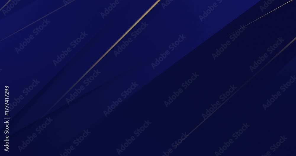 4k Elegant Seamless Loop Dark Blue Video Background with Smooth Golden Lines, Luxury Abstract Motion, Elegance Masculine Style, Perfect for Business, Holiday, or Modern Celebration Projects. Luxury 3d
