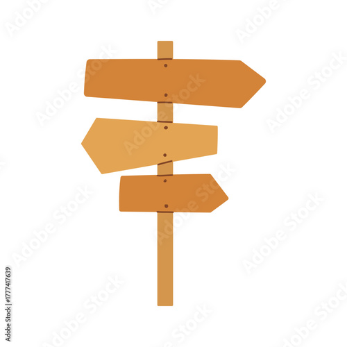 Wild west or old wooden board or empty sign. Vector icon of retro billboard or vintage, rustic plaque. Cartoon timber information shield or signboard. Arrow for direction and guidance.