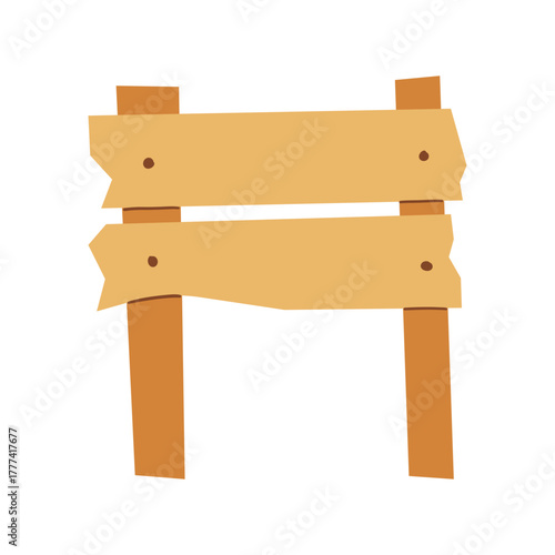 Wild west or old wooden board or empty sign. Vector icon of retro billboard or vintage, rustic plaque. Cartoon timber information shield or signboard. Arrow for direction and guidance.