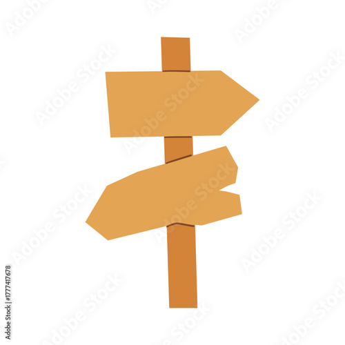 Wild west or old wooden board or empty sign. Vector icon of retro billboard or vintage, rustic plaque. Cartoon timber information shield or signboard. Arrow for direction and guidance.