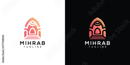 Mihrab inspiration logo design. Creative mihrab icon ideas.	
