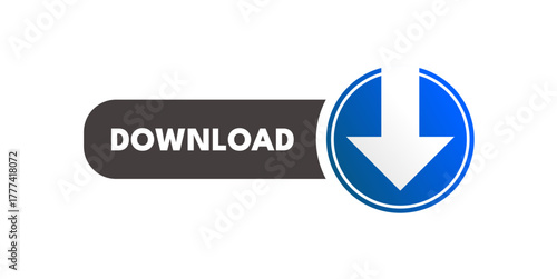 Download button vector icon, digital content sign