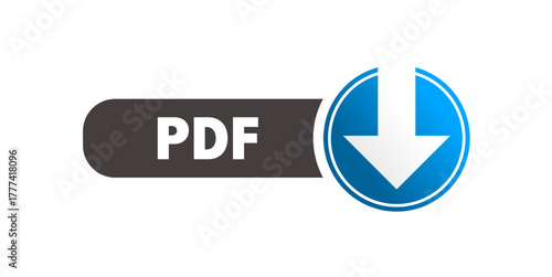 PDF download button vector icon, file format symbol