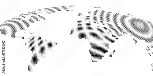Global map vector illustration of continents including Europe, Asia, and America on a white background for travel and business design
