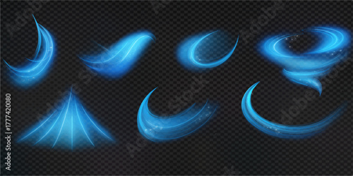 Bright blue flame and water drop illustration pattern on a black backdrop for a high-energy vector design concept