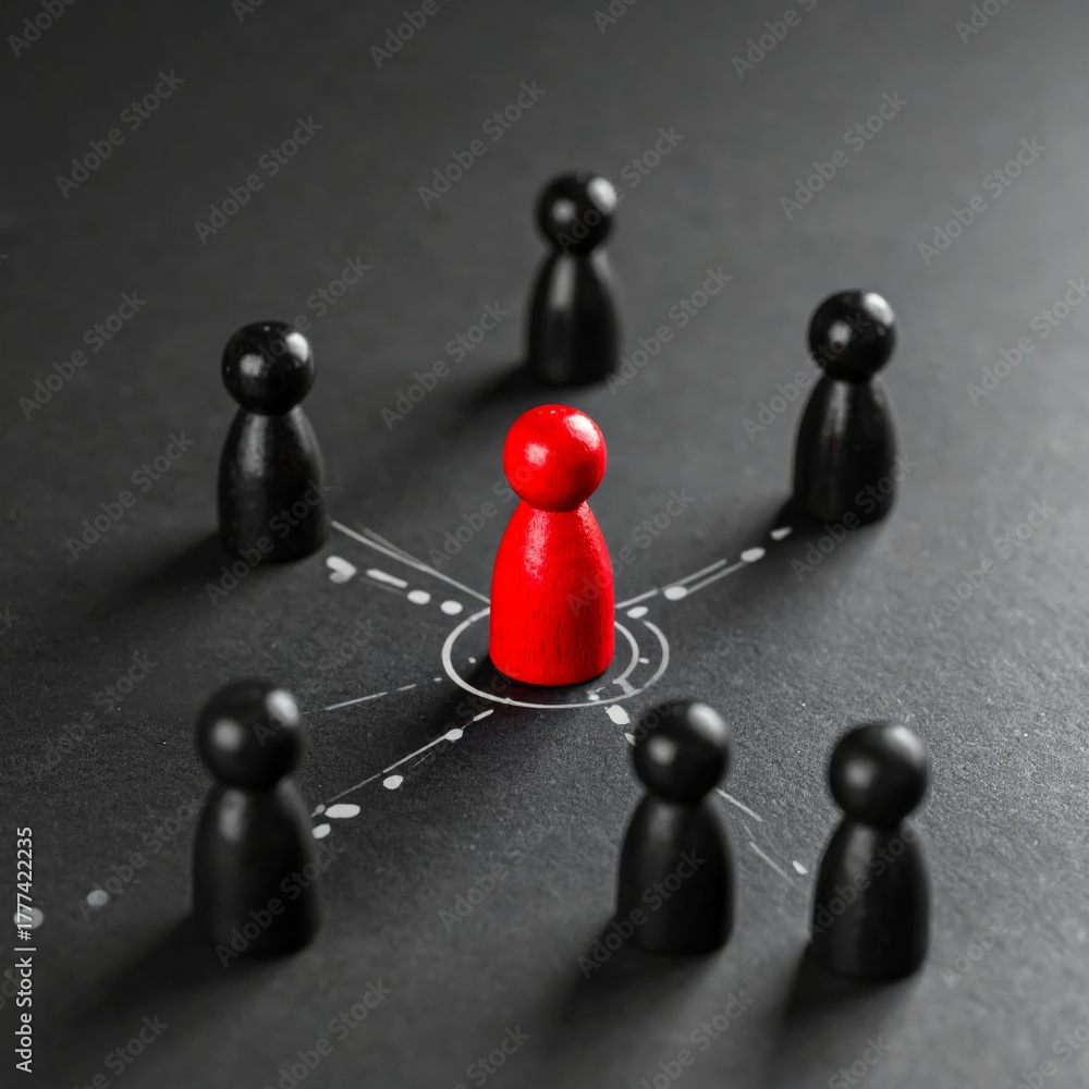 Obraz premium 3D people connected in a global social network concept, showing business communication