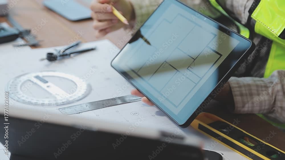 Civil engineer teams meeting together