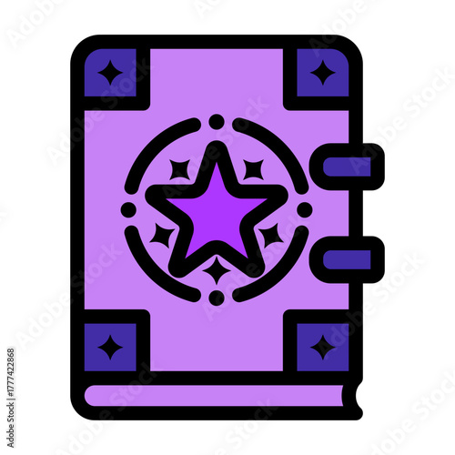 Spellbook Filled Icon | Boho Magic and Celestial Elements for Spiritual and Halloween Designs