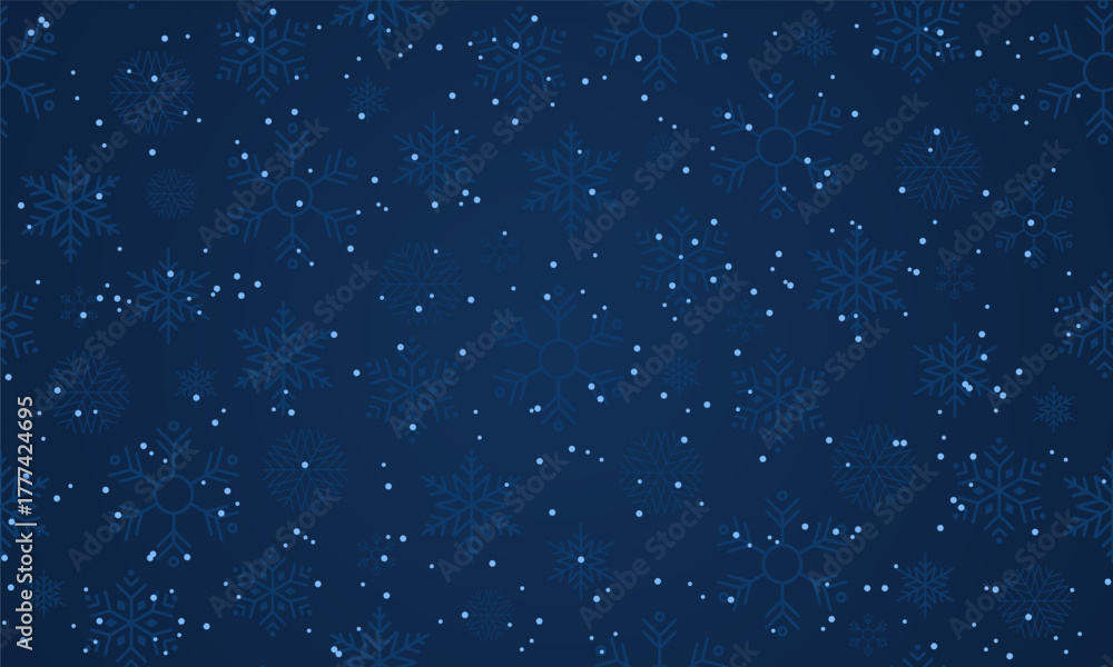 Fototapeta premium Snowflakes seamless pattern. Falling snowflakes. Winter holidays theme. Seamless background with snowflakes. Snowfall. Vector illustration