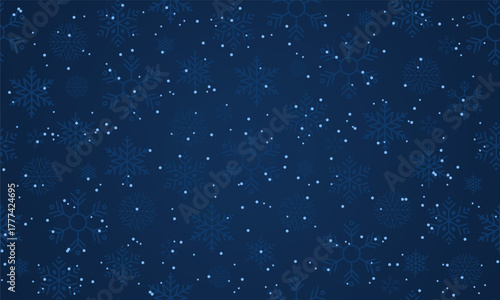 Snowflakes seamless pattern. Falling snowflakes. Winter holidays theme. Seamless background with snowflakes. Snowfall. Vector illustration