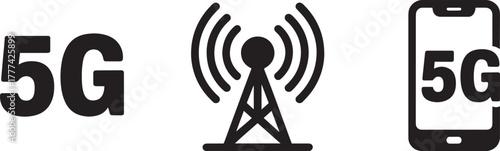 5G network technology mobile connectivity antenna tower high speed cellular communication icon