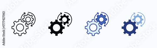 Automation icon sheet multiple style collection isolated vector