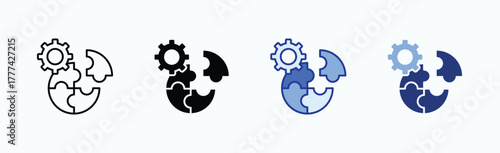 Complementary icon sheet multiple style collection isolated vector