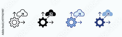 Deploy icon sheet multiple style collection isolated vector
