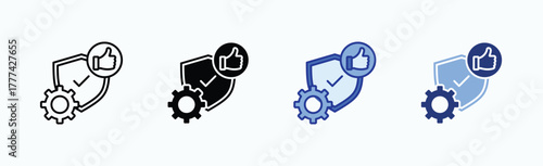 Reliability icon sheet multiple style collection isolated vector