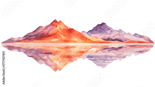 Salar de Uyuni. Salar de Uyuni hand drawn watercolor illustration