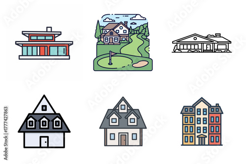 Beauty Salon, Hairdressing & Skincare Icons Set - Facial Massage, Hair Straightener, Eye Patches, Barber Chair & Scissors. Vector Glyph Collection