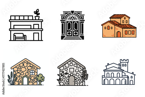 Spa and Beauty Treatment Icons Set: Massage, Manicure, Pedicure, and Skincare Symbols for Wellness and Personal Care