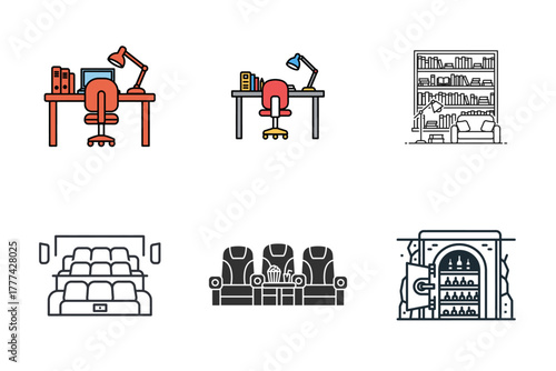 Spa and Wellness Icons Set: Relaxation, Massage, and Beauty Treatment Glyphs. Vector Symbols for Self-Care, Comfort, and Luxury Services.