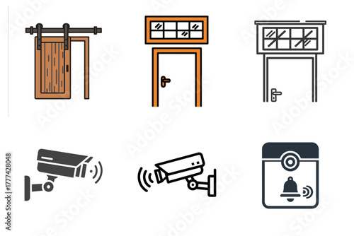 Financial Market Icons: Stock Trading, Investment Growth, Bull Market, Bonds & Risk Management
