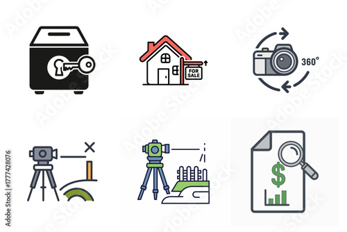 Business and Management Vector Icons Set: Teamwork, Meeting, Partnership, Ownership, Franchise, and Process Optimization