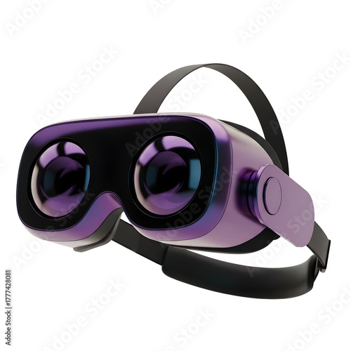 Modern virtual reality headset isolated on transparent background