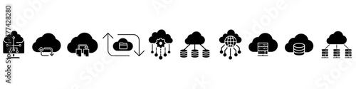 Cloud servis icon vector set. cloud storage  illustration sign collection. Data center symbol. Server  logo.