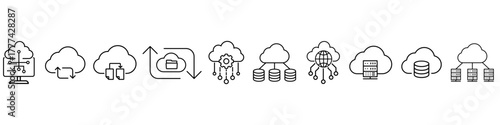 Cloud servis icon vector set. cloud storage  illustration sign collection. Data center symbol. Server  logo.