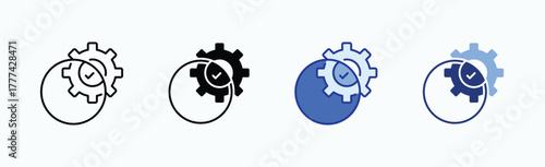 Combine icon sheet multiple style collection isolated vector