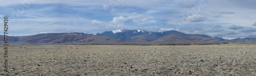 Panorama of the North Chuisky Ridge in the Altay Mountains, Russia