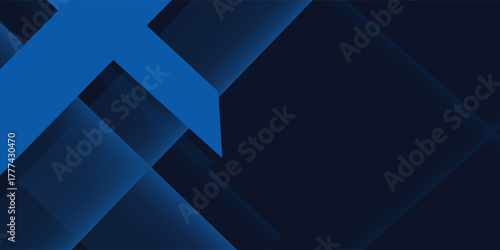 Blue black abstract background geometry shine and layer element vector for presentation design. Suit for business, corporate, institution, party, festive, seminar, and talks